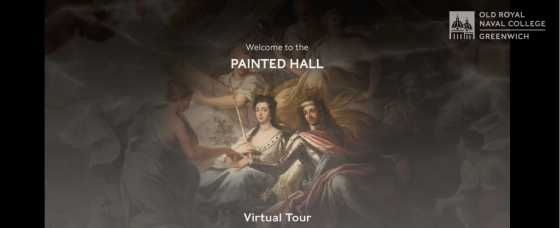 A screenshot of the Painted Hall Virtual Tour website homepage