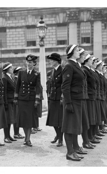 HRH The Duchess of Kent inspecting Cadets of the WRNS Officers' Training Course, 1941. Priest, L C (Lt) © IWM Archival photograph showing RH The Duchess of Kent inspecting Cadets of the WRNS Officers' Training Course in 1941