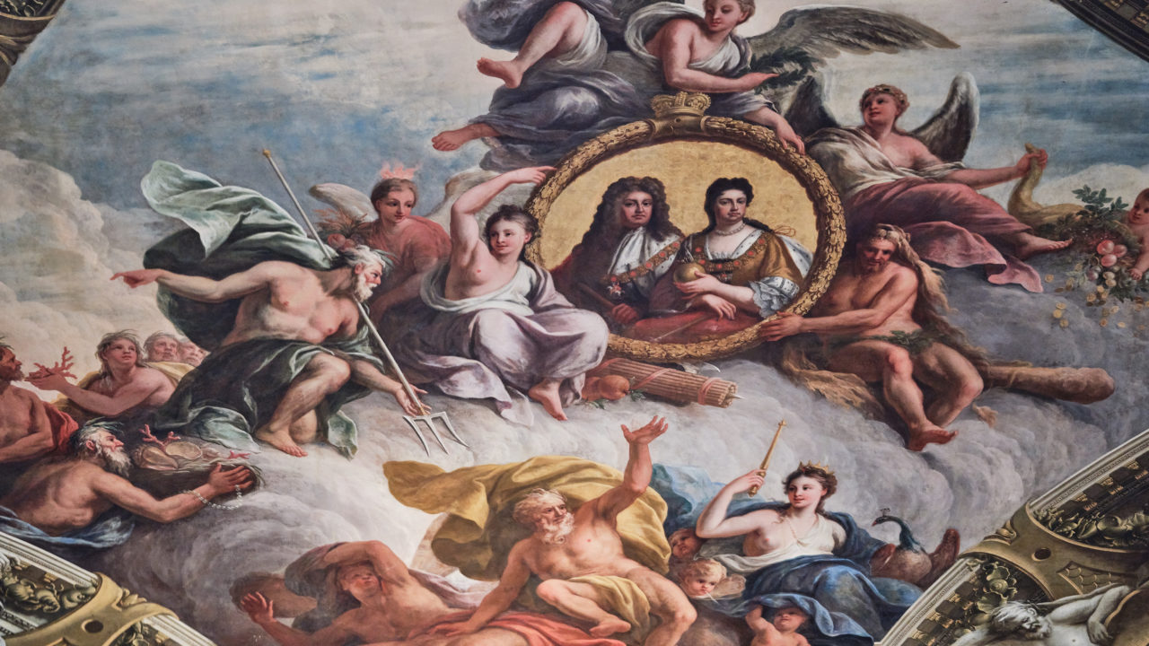 Painted Hall ceiling by Hugh Fox